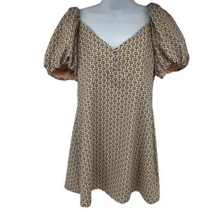 Alice + Olivia Dana Printed Puff Sleeve Mini Dress 12